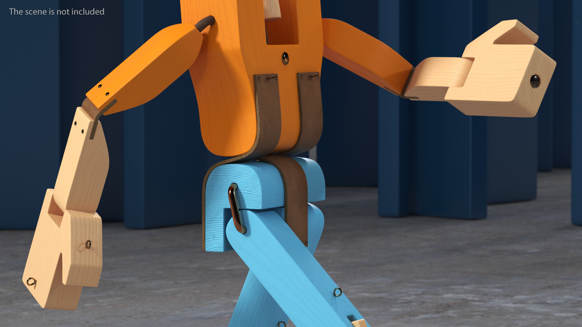 3D Colored Wooden Character Rigged