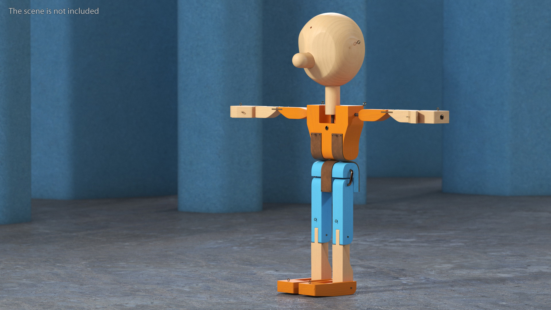 3D Colored Wooden Character Rigged