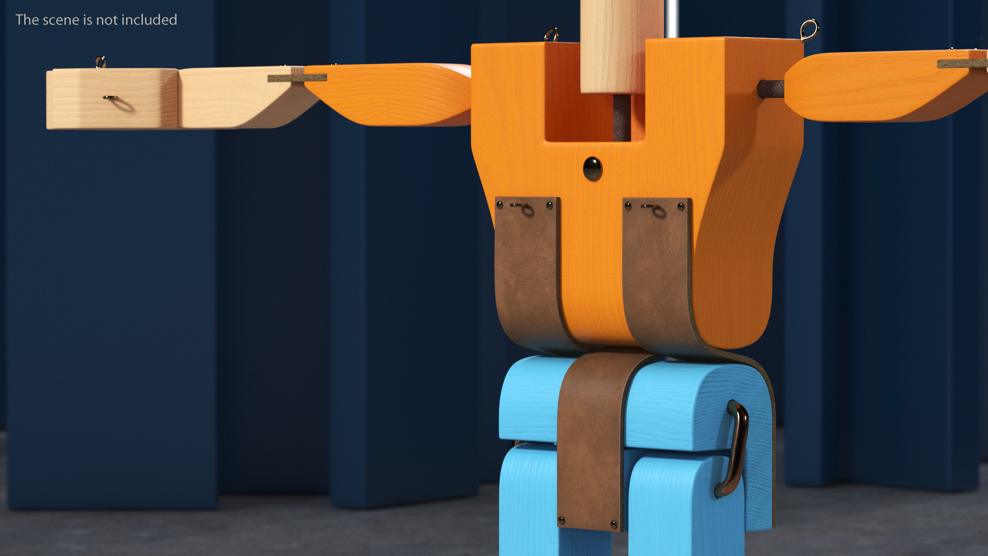 3D Colored Wooden Character Rigged
