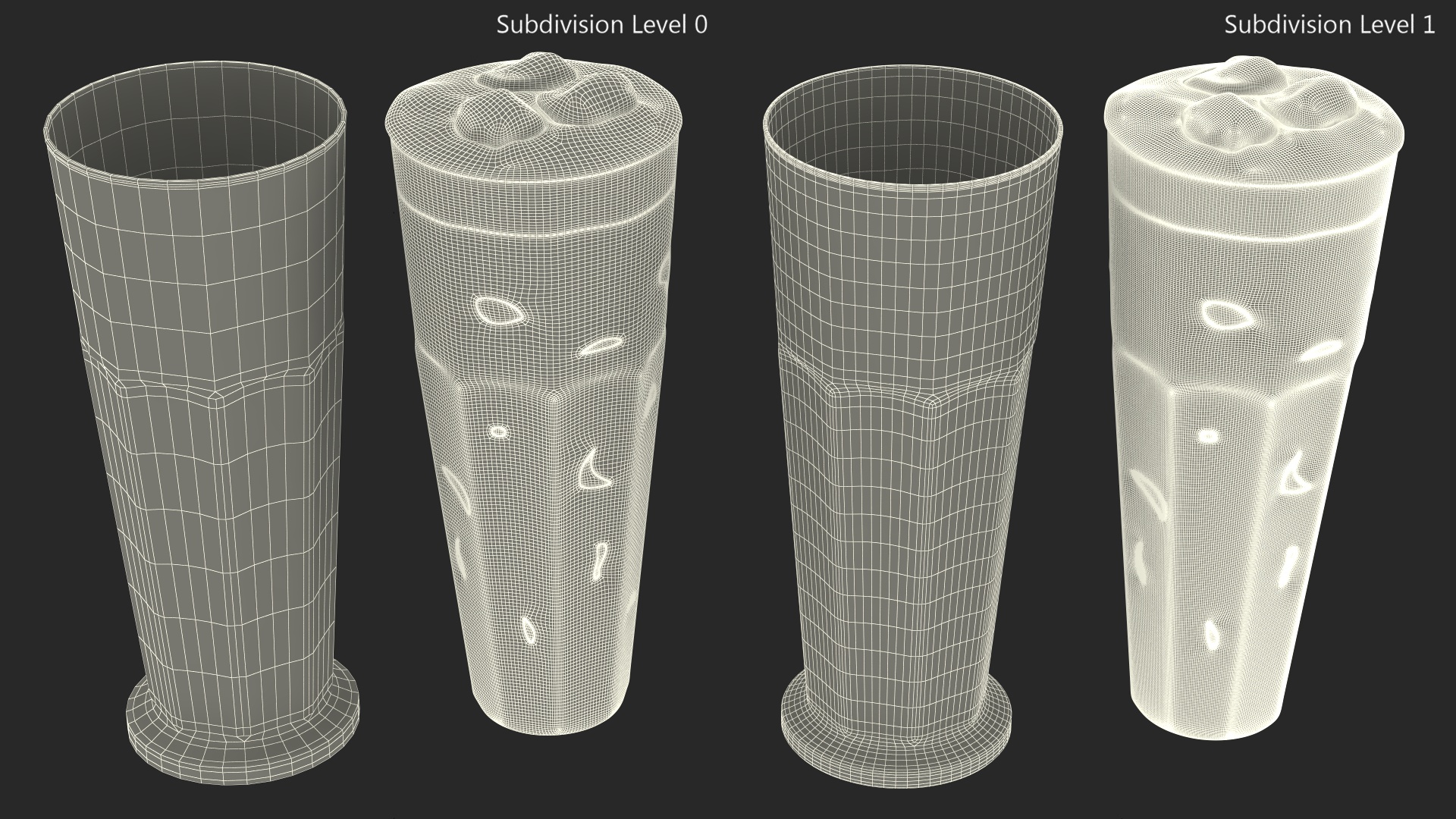 3D Iced Cappuccino with Cinnamon in Tall Glass model
