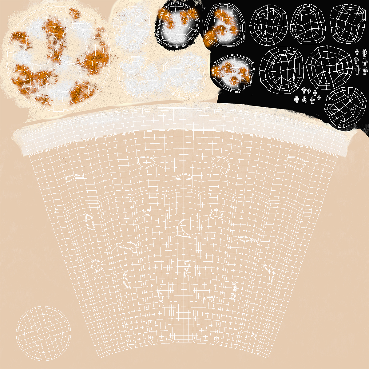 3D Iced Cappuccino with Cinnamon in Tall Glass model