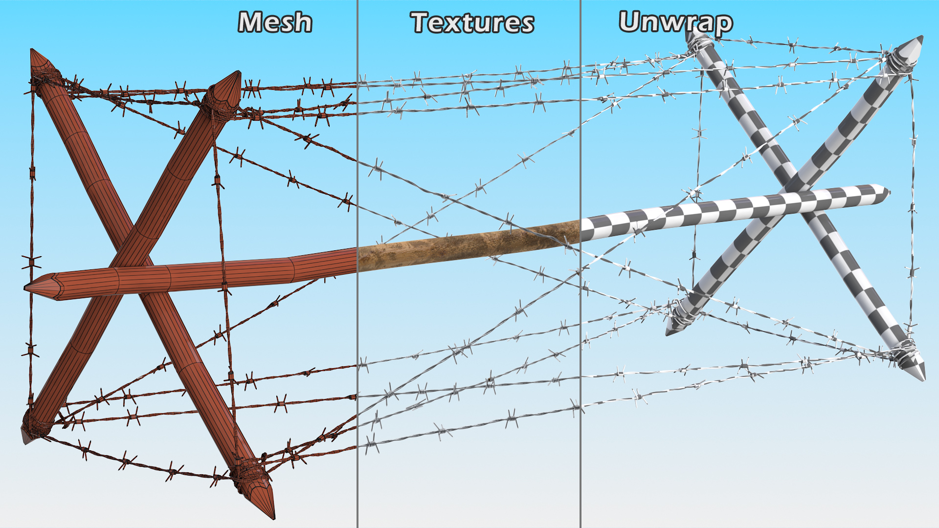 3D Knife Rest Barbed Wire Obstacle