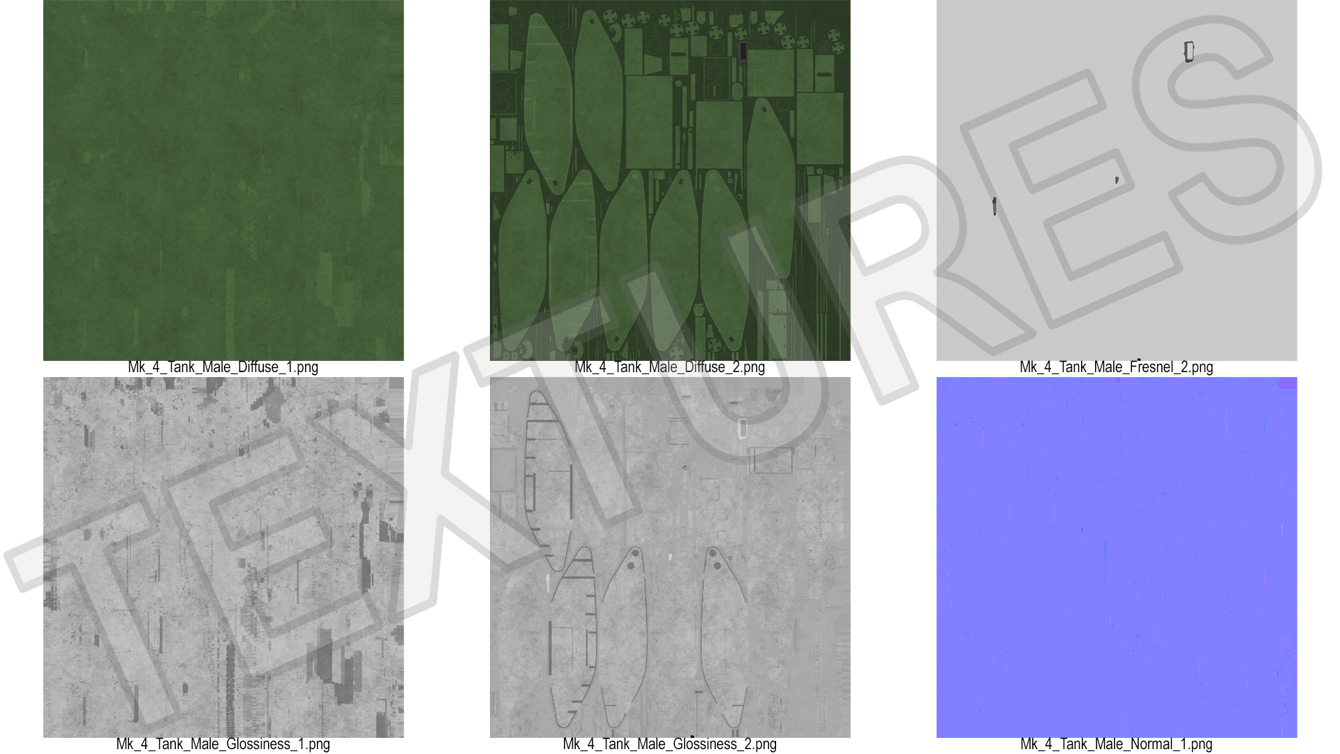 3D model Tank MK 4 Male Green