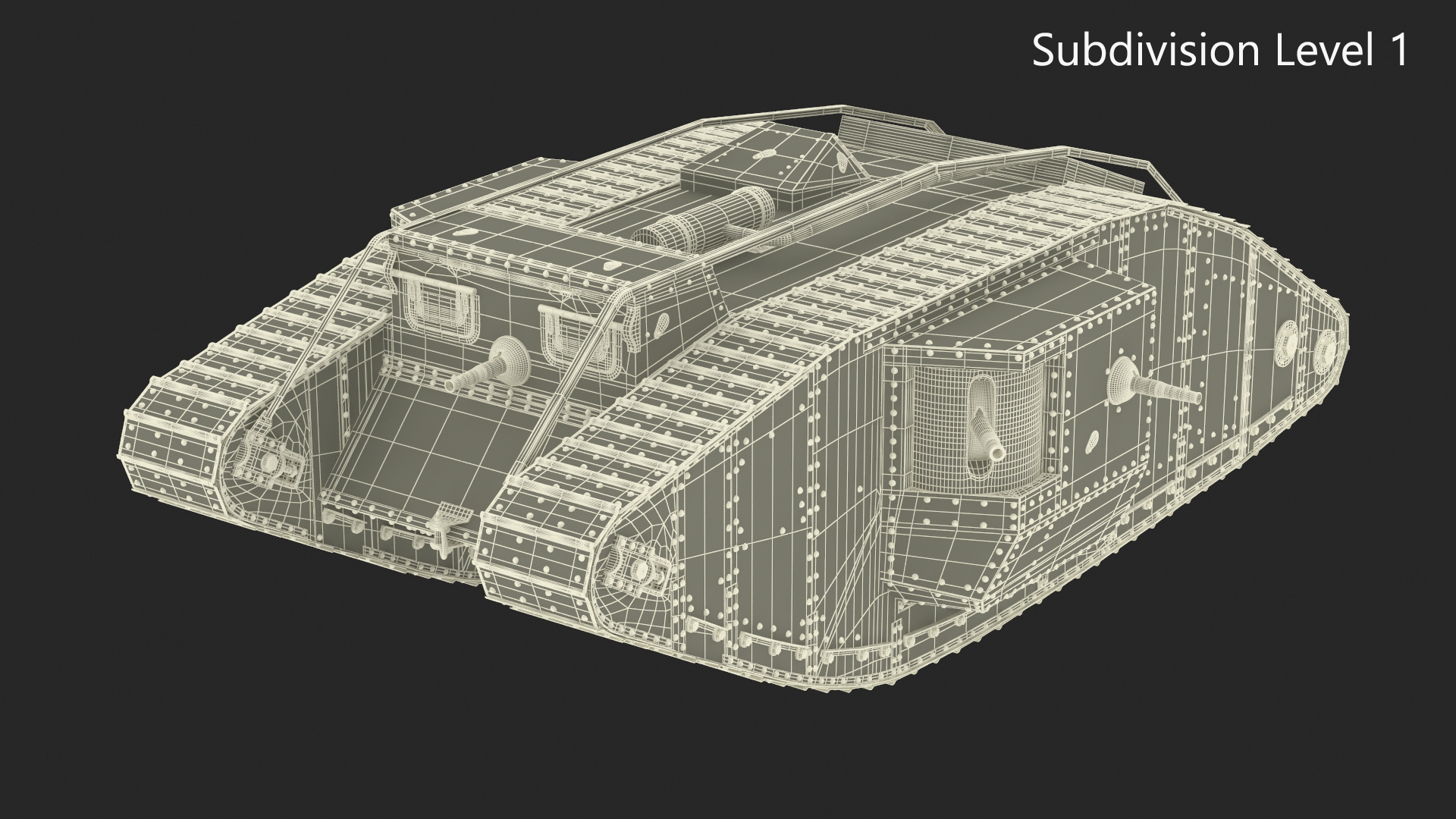 3D model Tank MK 4 Male Green