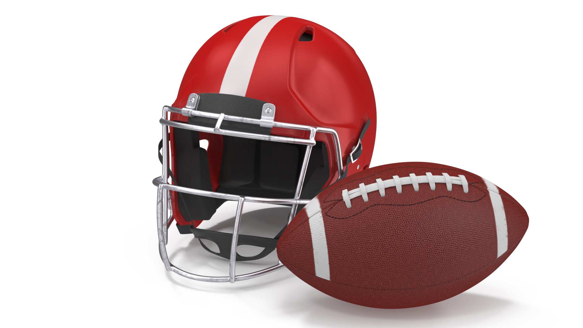 3D American Football Player Red Uniform Running The Ball model