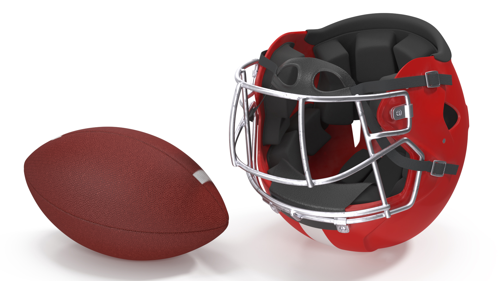 3D American Football Player Red Uniform Running The Ball model