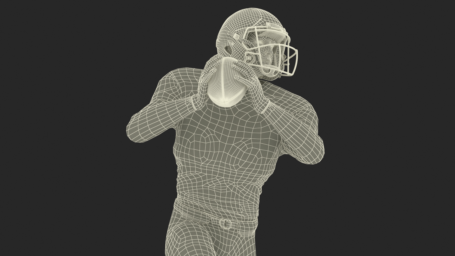 3D American Football Player Red Uniform Running The Ball model