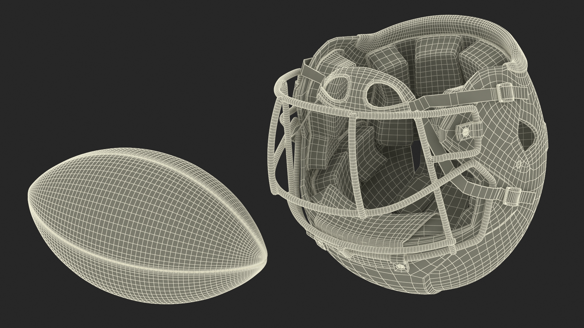 3D American Football Player Red Uniform Running The Ball model