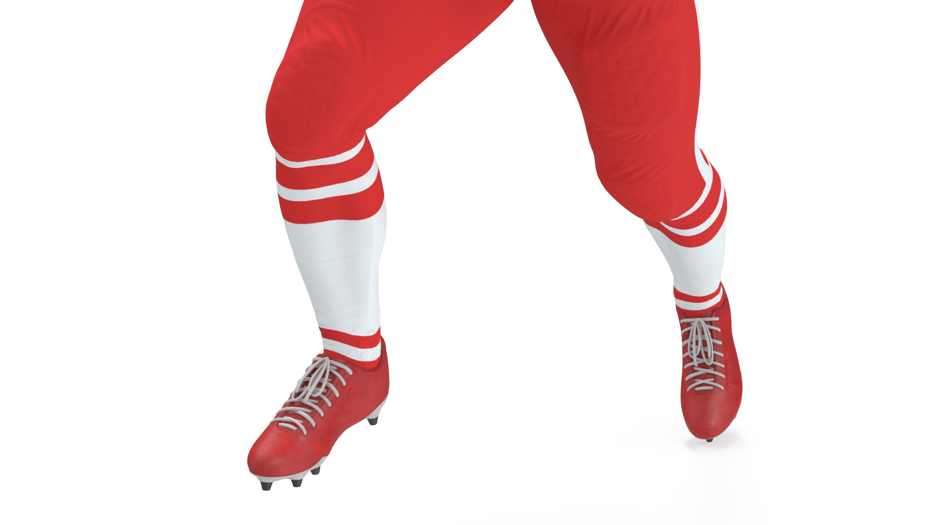 3D American Football Player Red Uniform Running The Ball model
