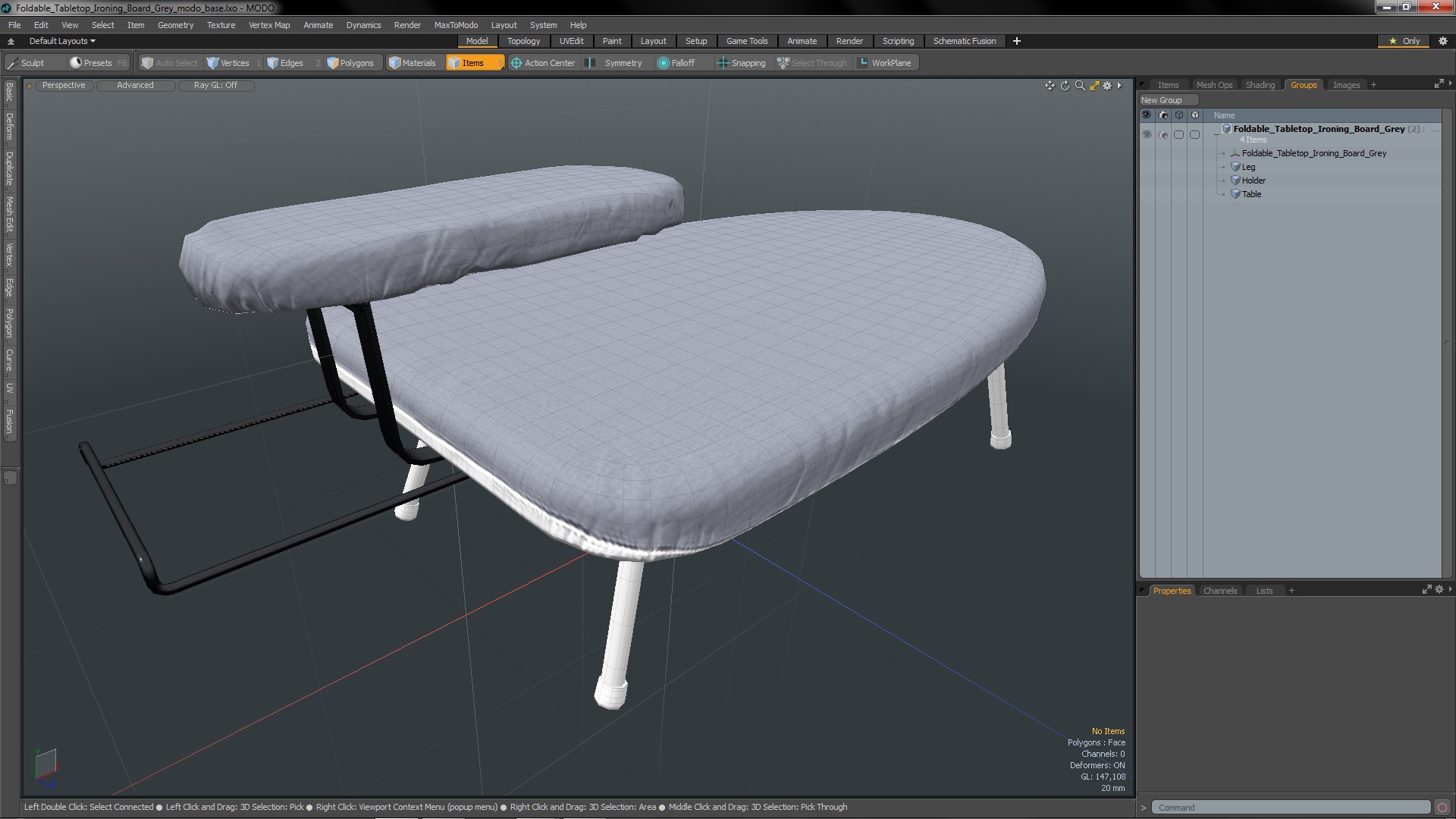 3D Foldable Tabletop Ironing Board Grey