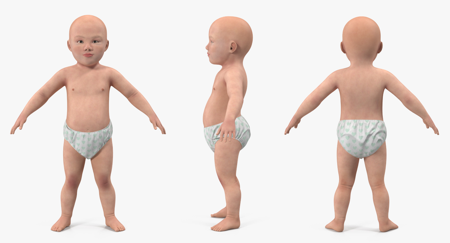 3D model Asian Baby