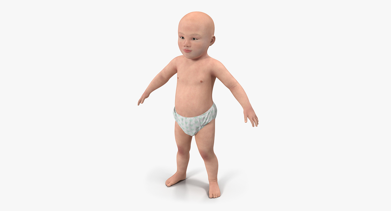 3D model Asian Baby