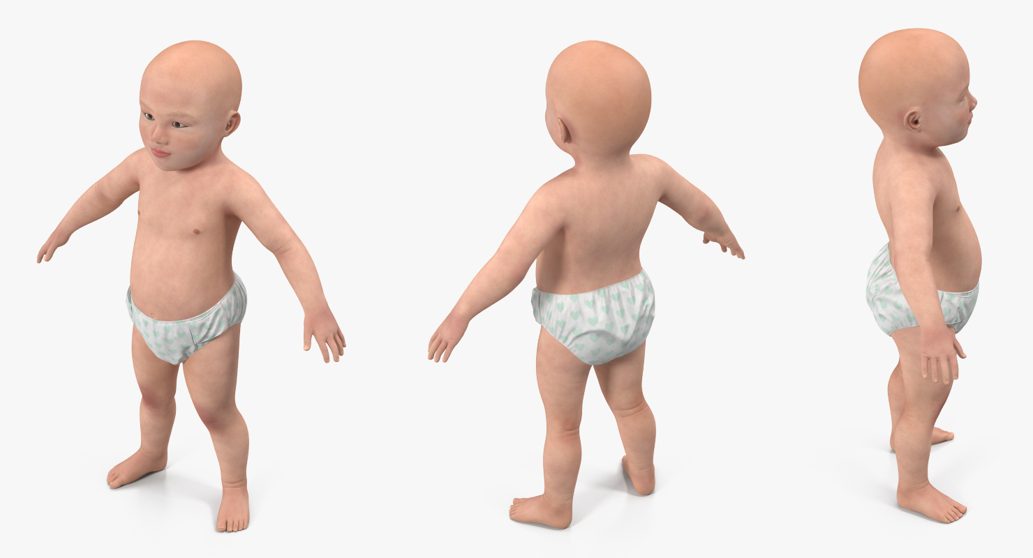 3D model Asian Baby