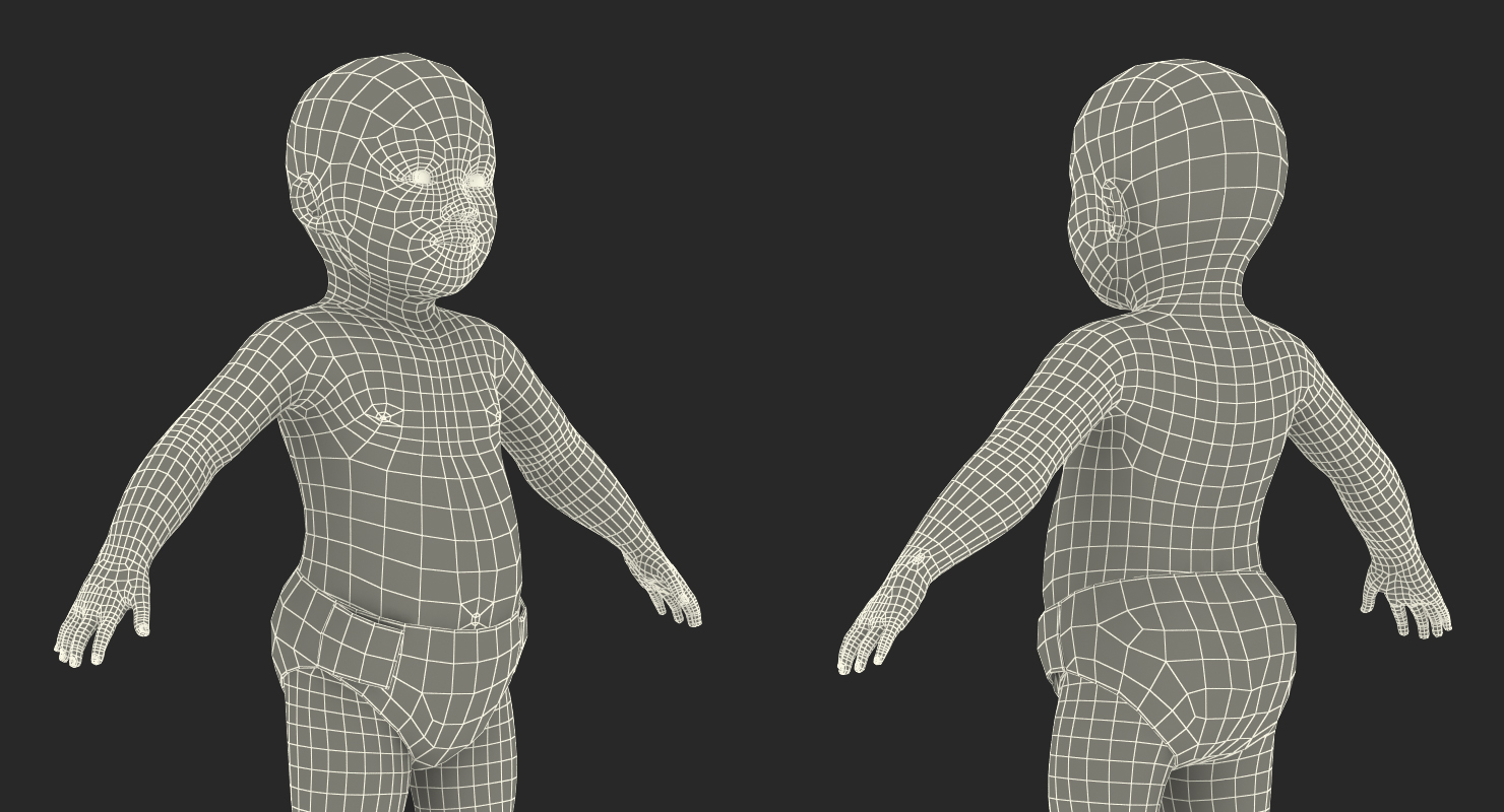 3D model Asian Baby