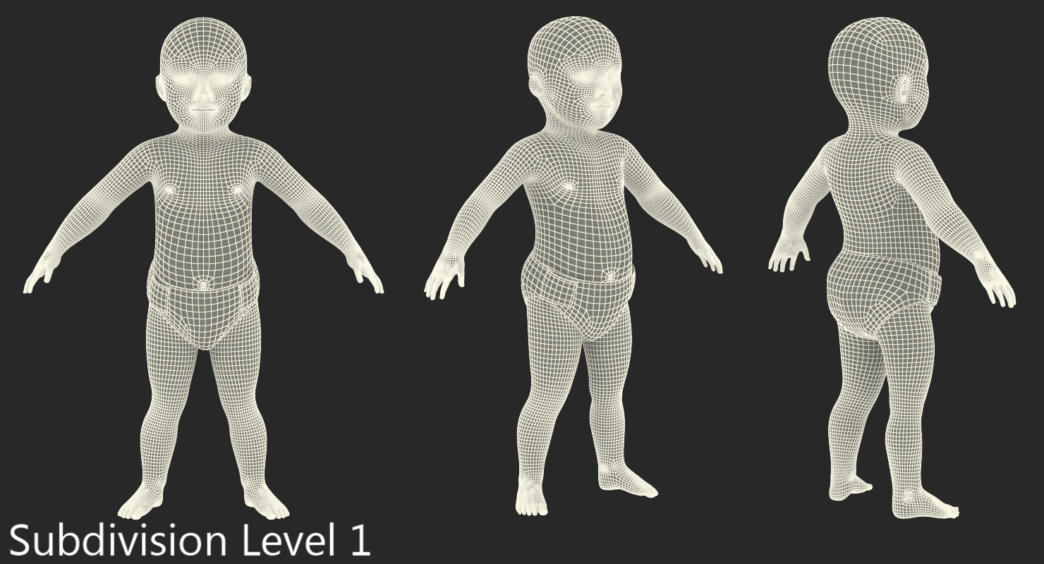 3D model Asian Baby