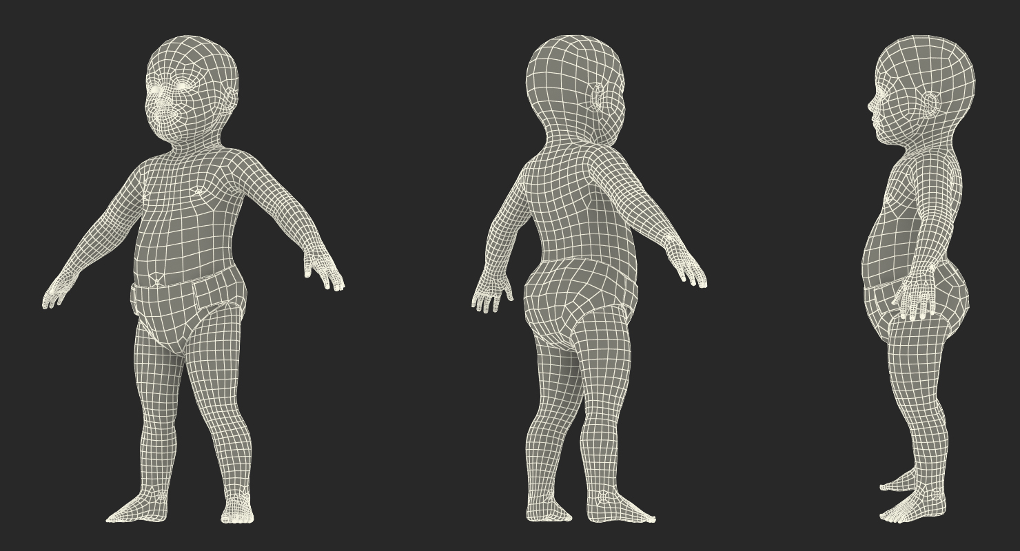 3D model Asian Baby