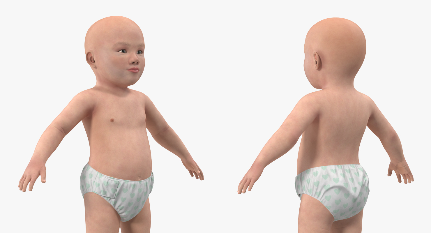 3D model Asian Baby