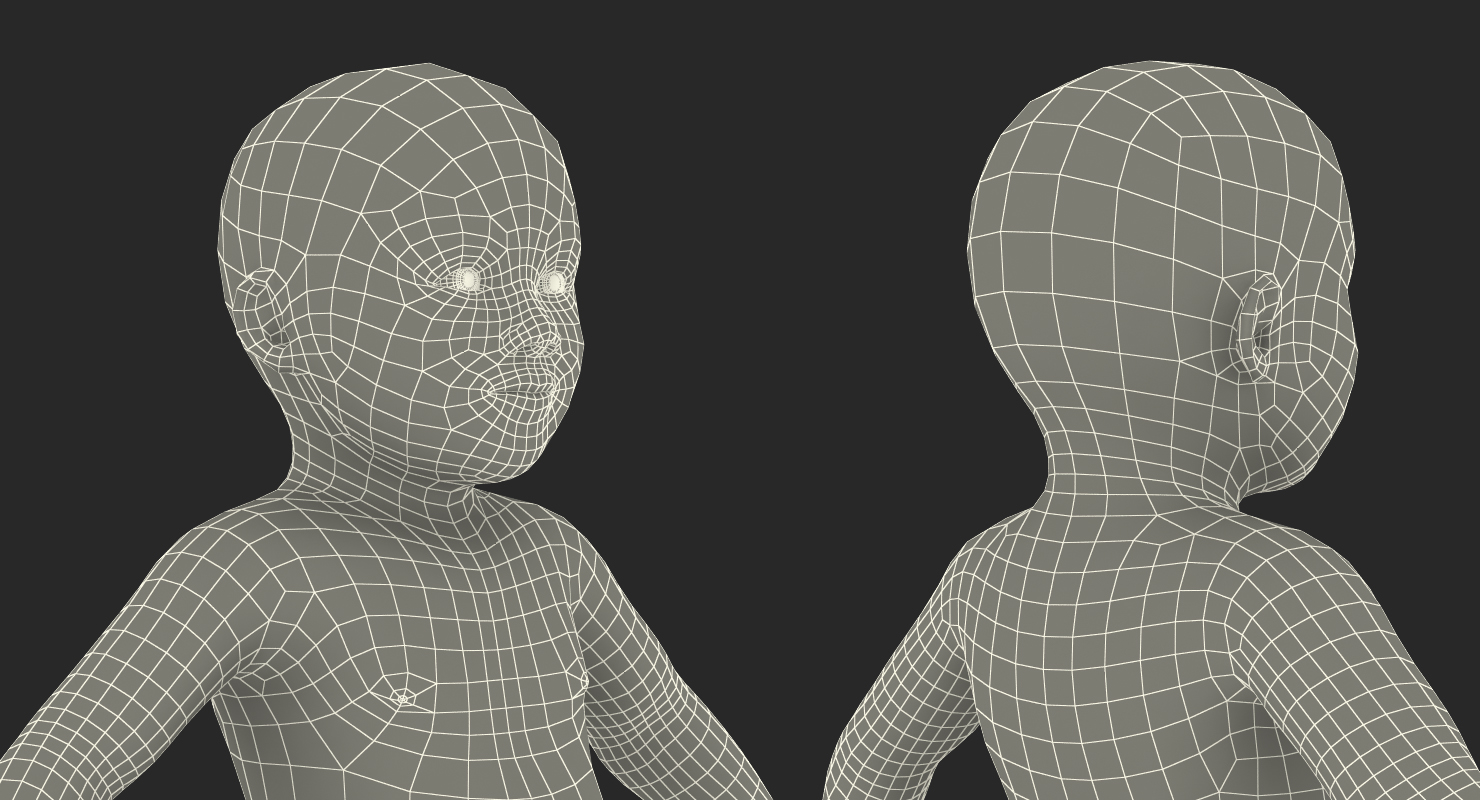 3D model Asian Baby
