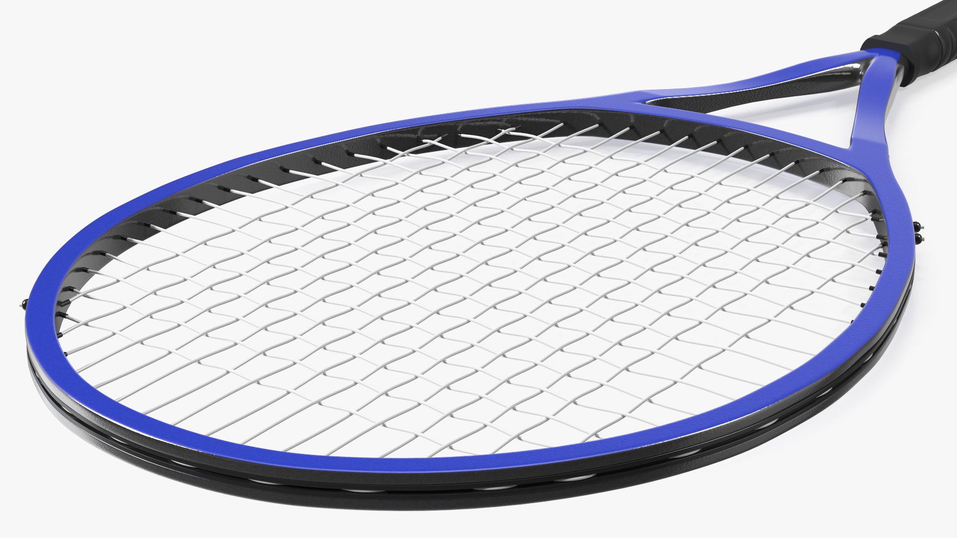 Tennis Ball and Blue Tennis Racket 3D model