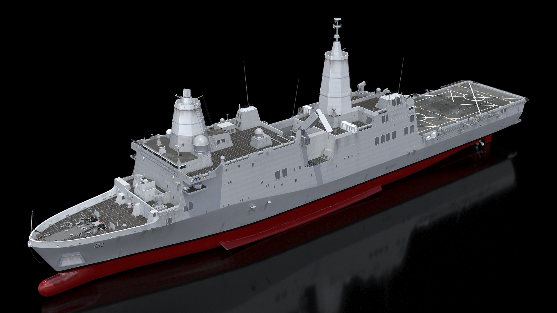 3D San Antonio Class Amphibious Transport Dock model