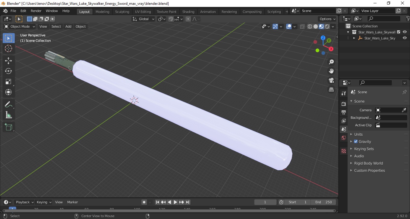 Star Wars Luke Skywalker Energy Sword 3D