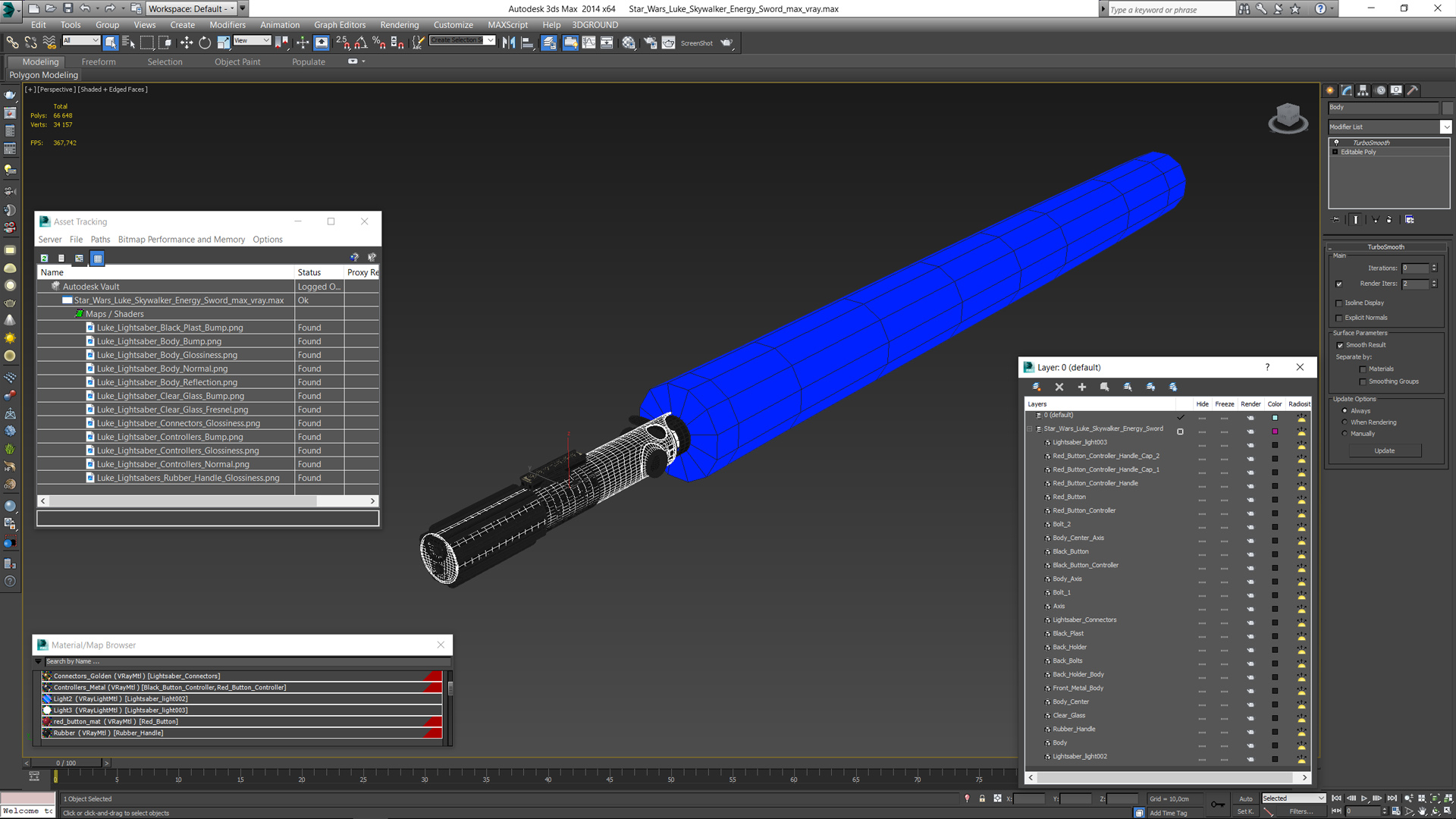 Star Wars Luke Skywalker Energy Sword 3D