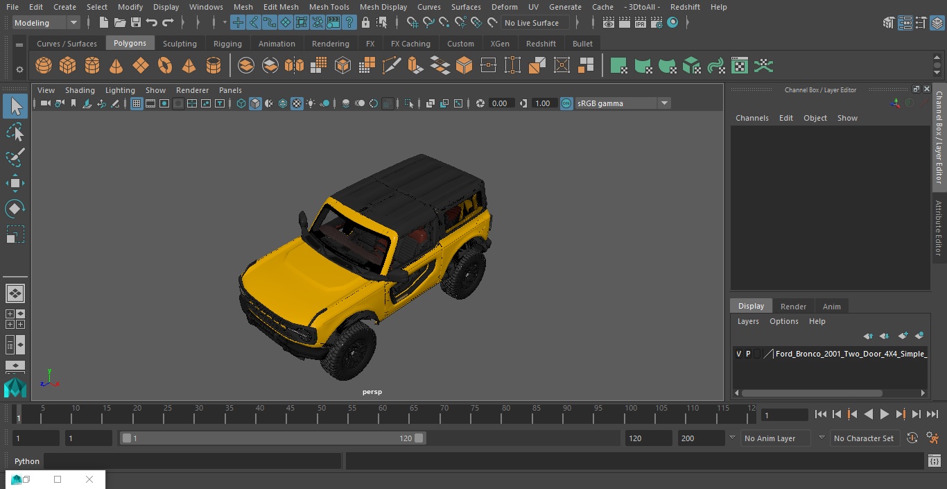 3D model Ford Bronco 2021 Two Door 4X4 Simple Interior