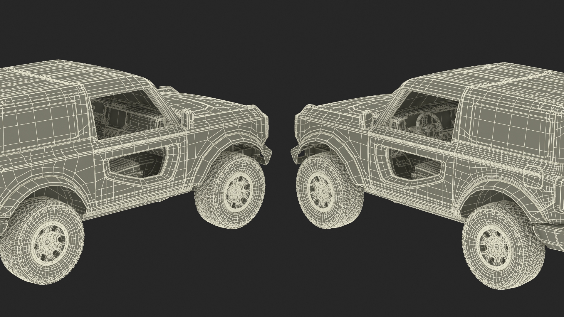 3D model Ford Bronco 2021 Two Door 4X4 Simple Interior