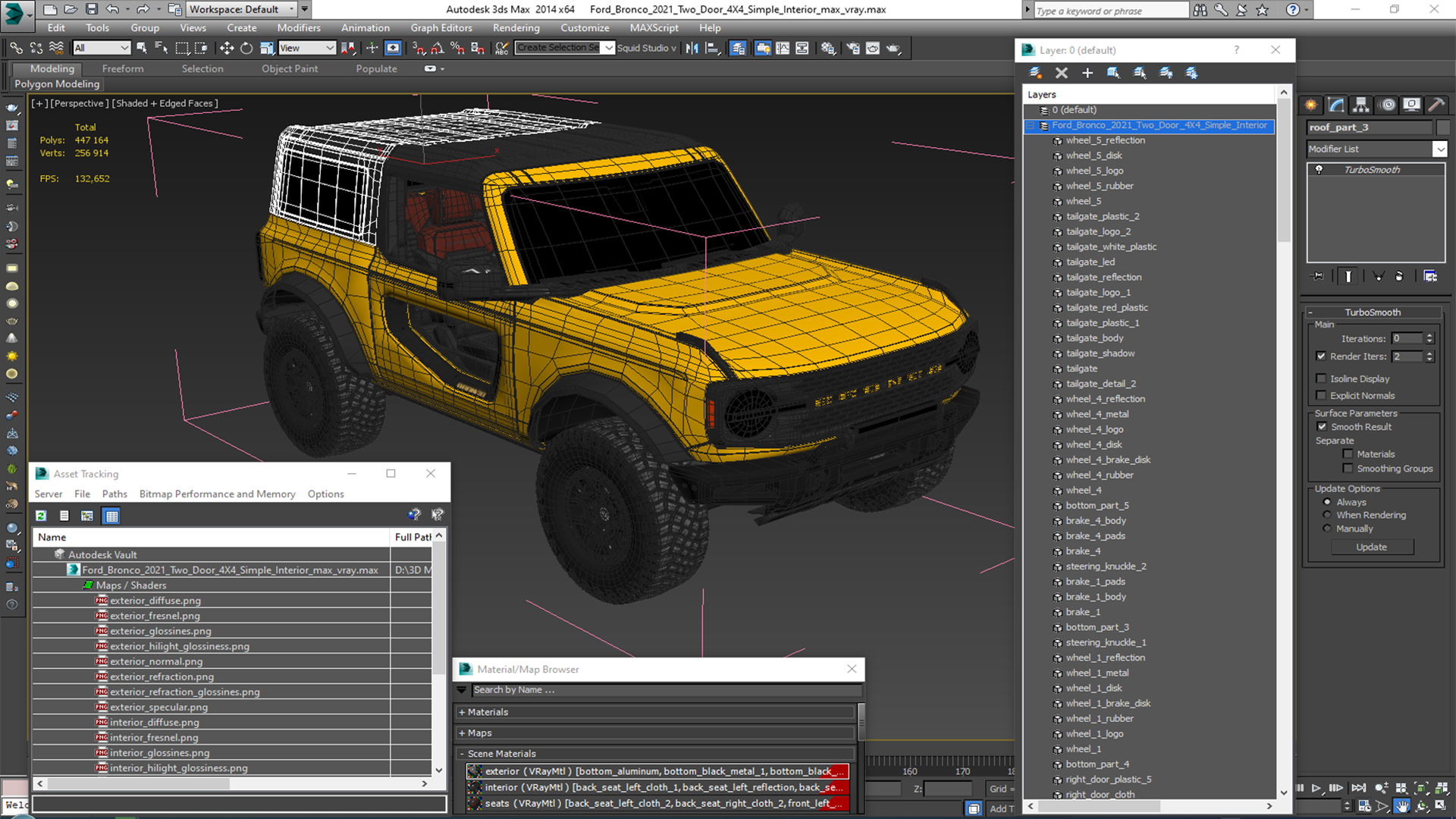 3D model Ford Bronco 2021 Two Door 4X4 Simple Interior