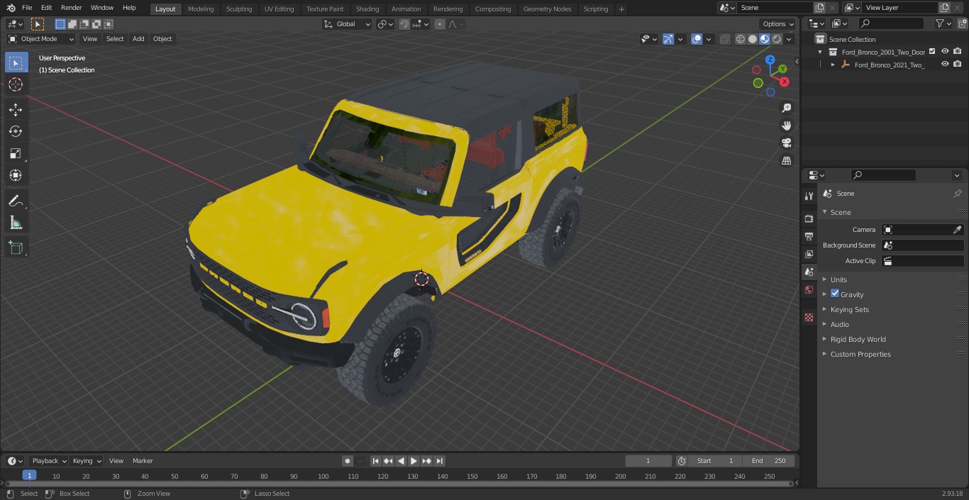 3D model Ford Bronco 2021 Two Door 4X4 Simple Interior
