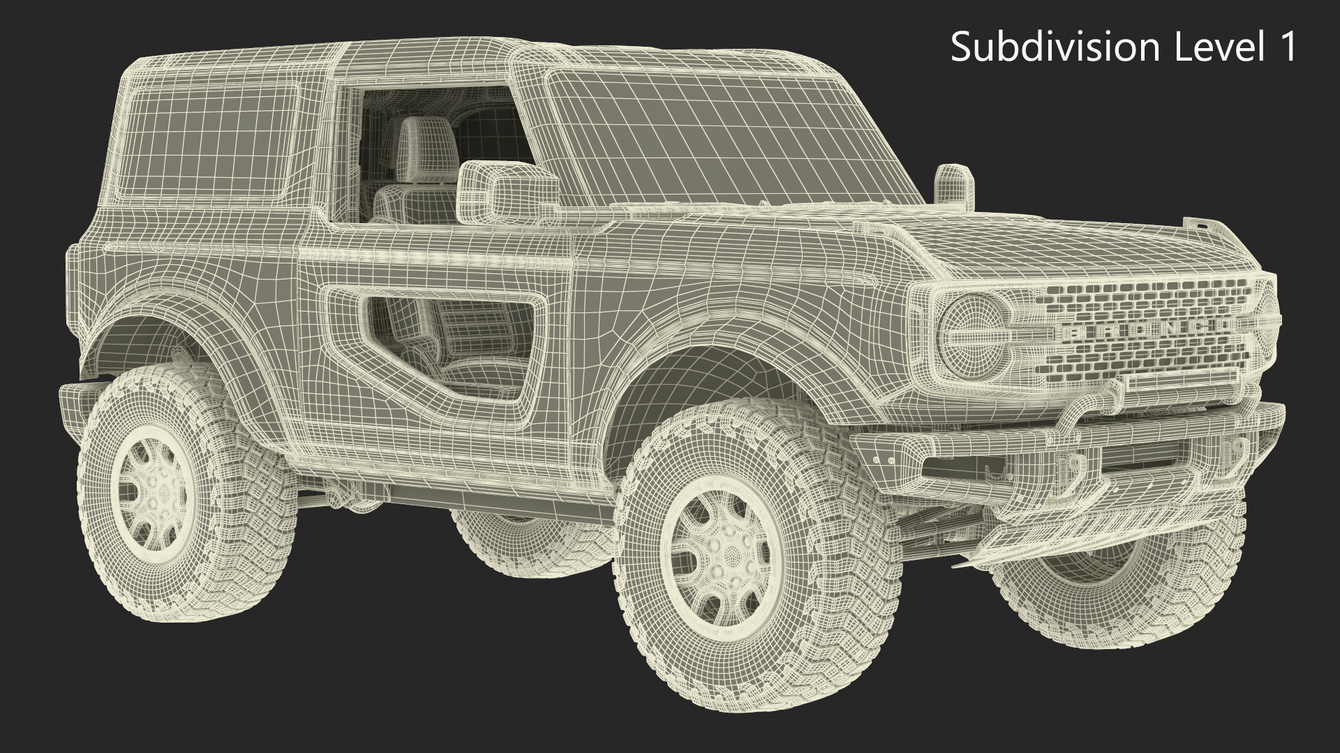 3D model Ford Bronco 2021 Two Door 4X4 Simple Interior