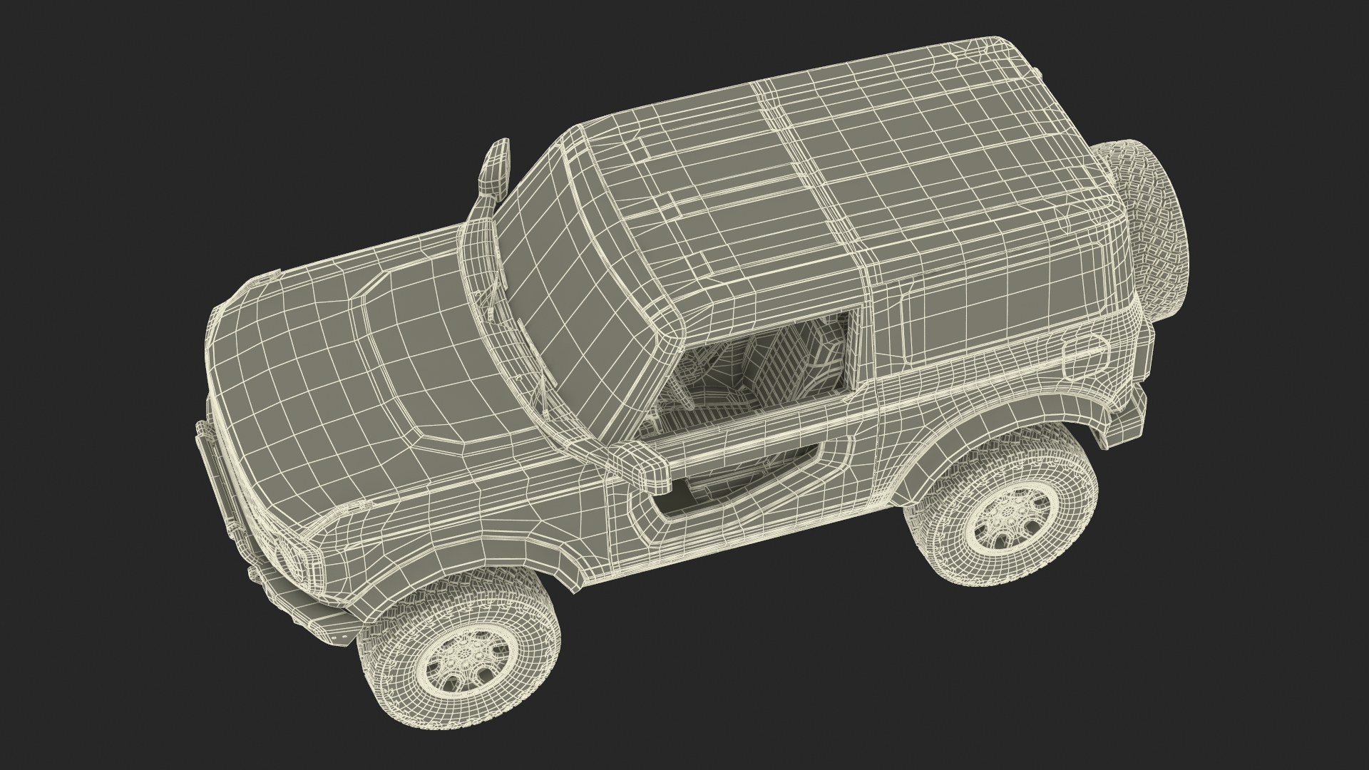 3D model Ford Bronco 2021 Two Door 4X4 Simple Interior