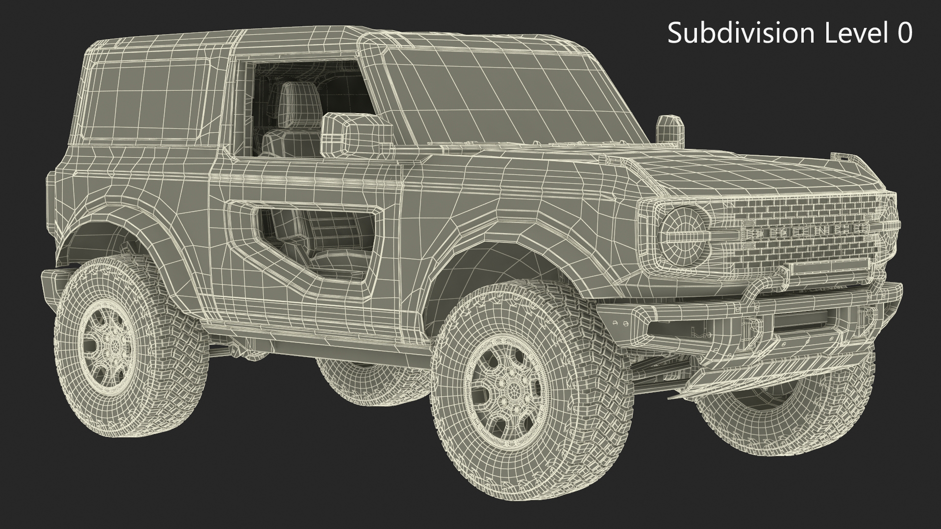 3D model Ford Bronco 2021 Two Door 4X4 Simple Interior
