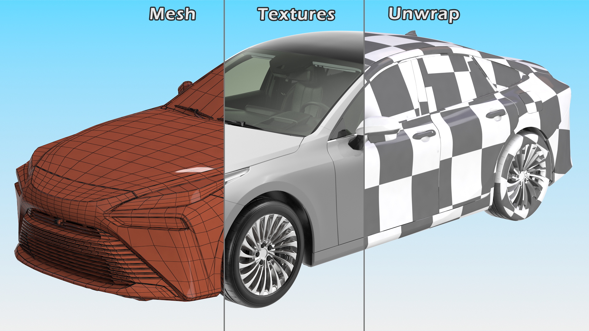 3D Hydrogen Fuel Cell Vehicle Fully Detailed Rigged model