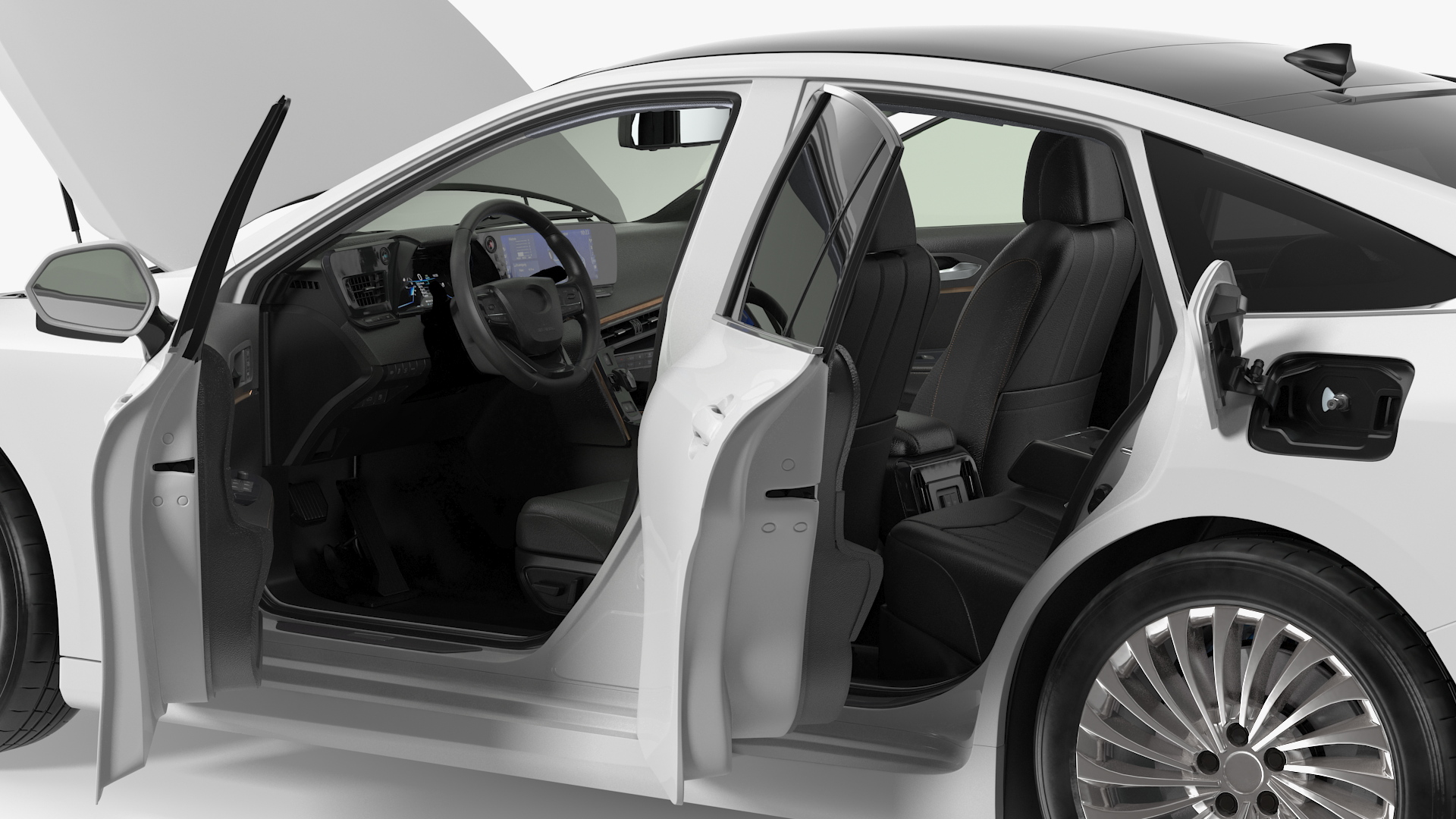 3D Hydrogen Fuel Cell Vehicle Fully Detailed Rigged model