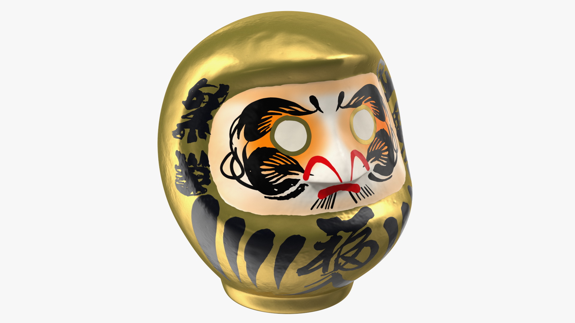 3D model Japanese Daruma Doll Gold