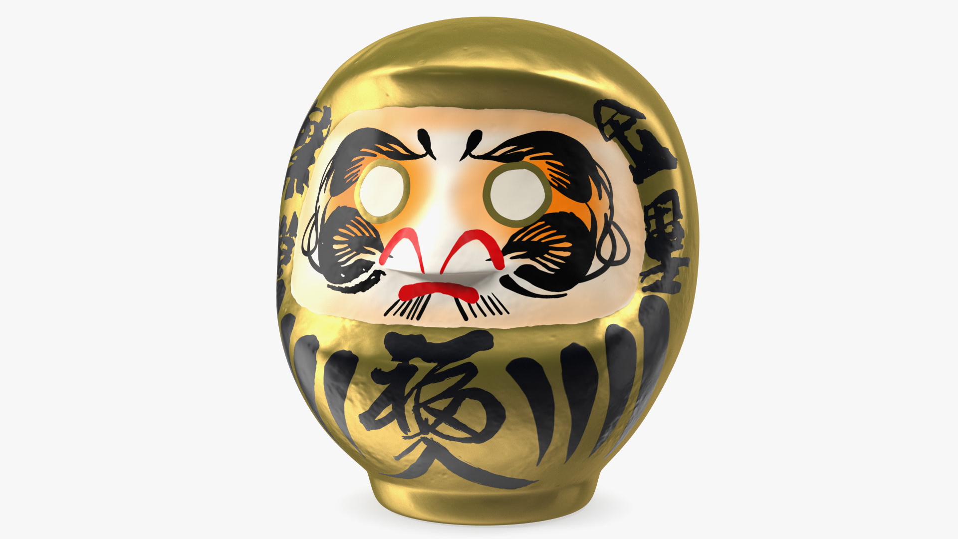 3D model Japanese Daruma Doll Gold