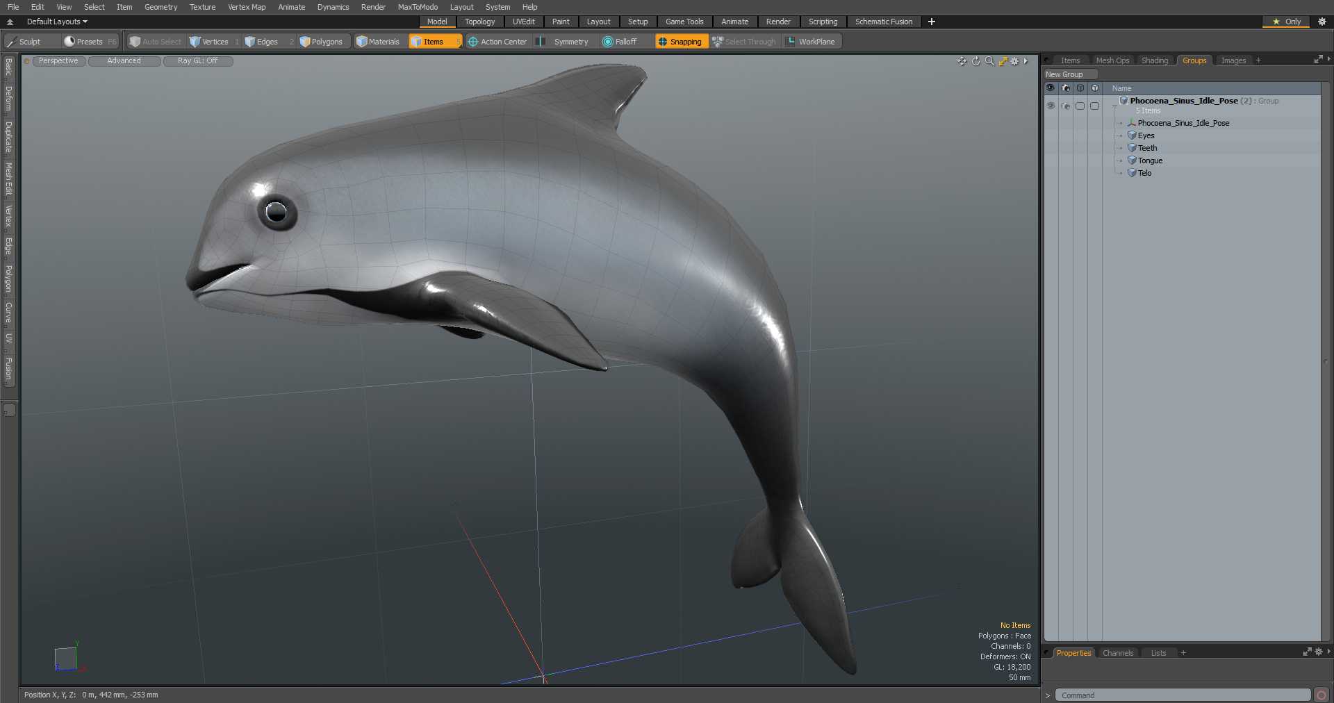 Phocoena Sinus Idle Pose 3D model