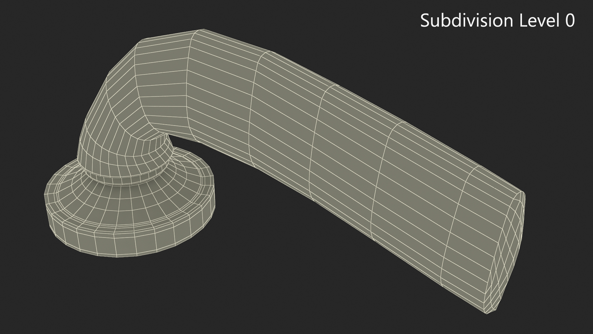 3D Door Handle Rotary Curved Metal