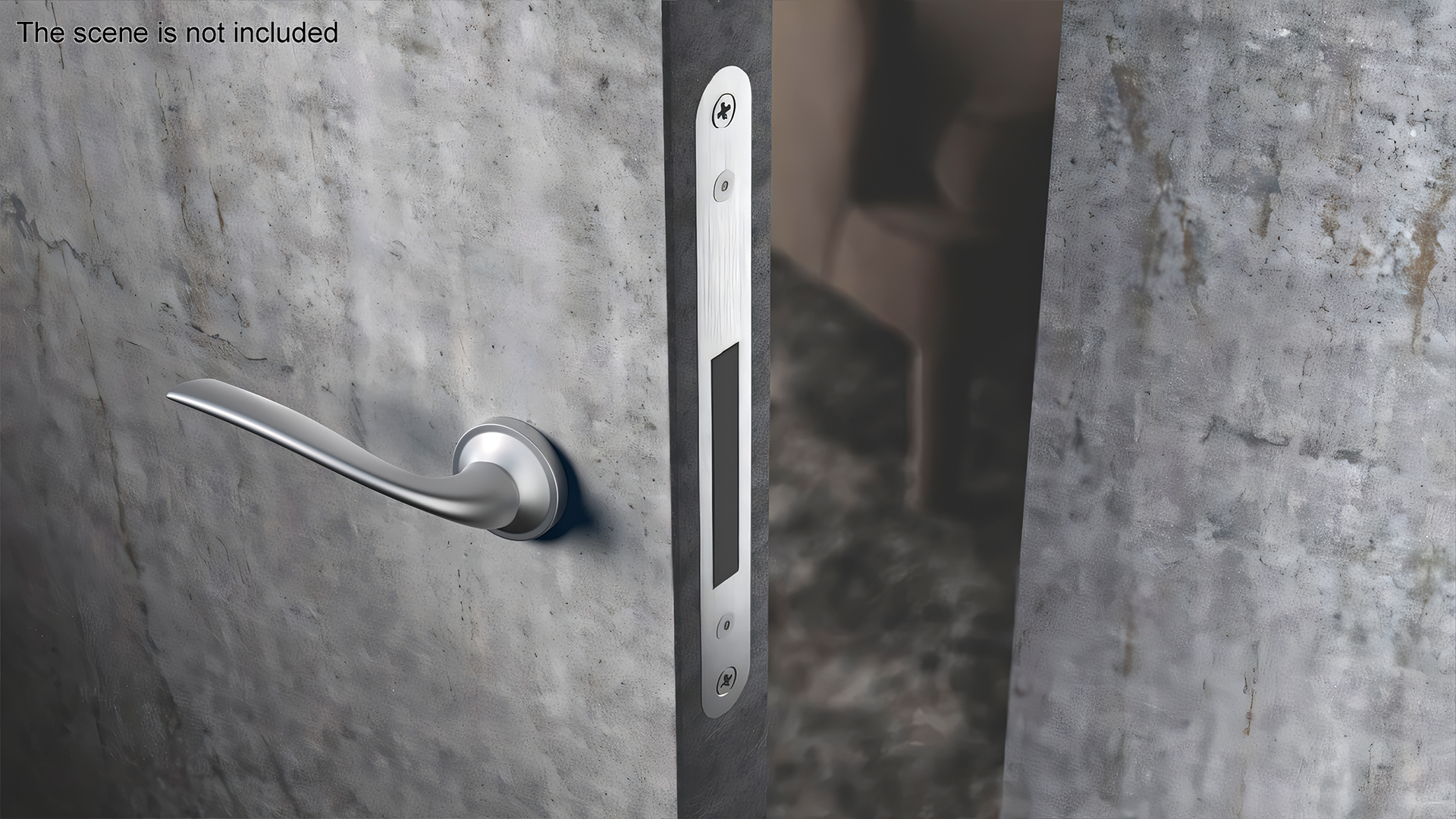 3D Door Handle Rotary Curved Metal
