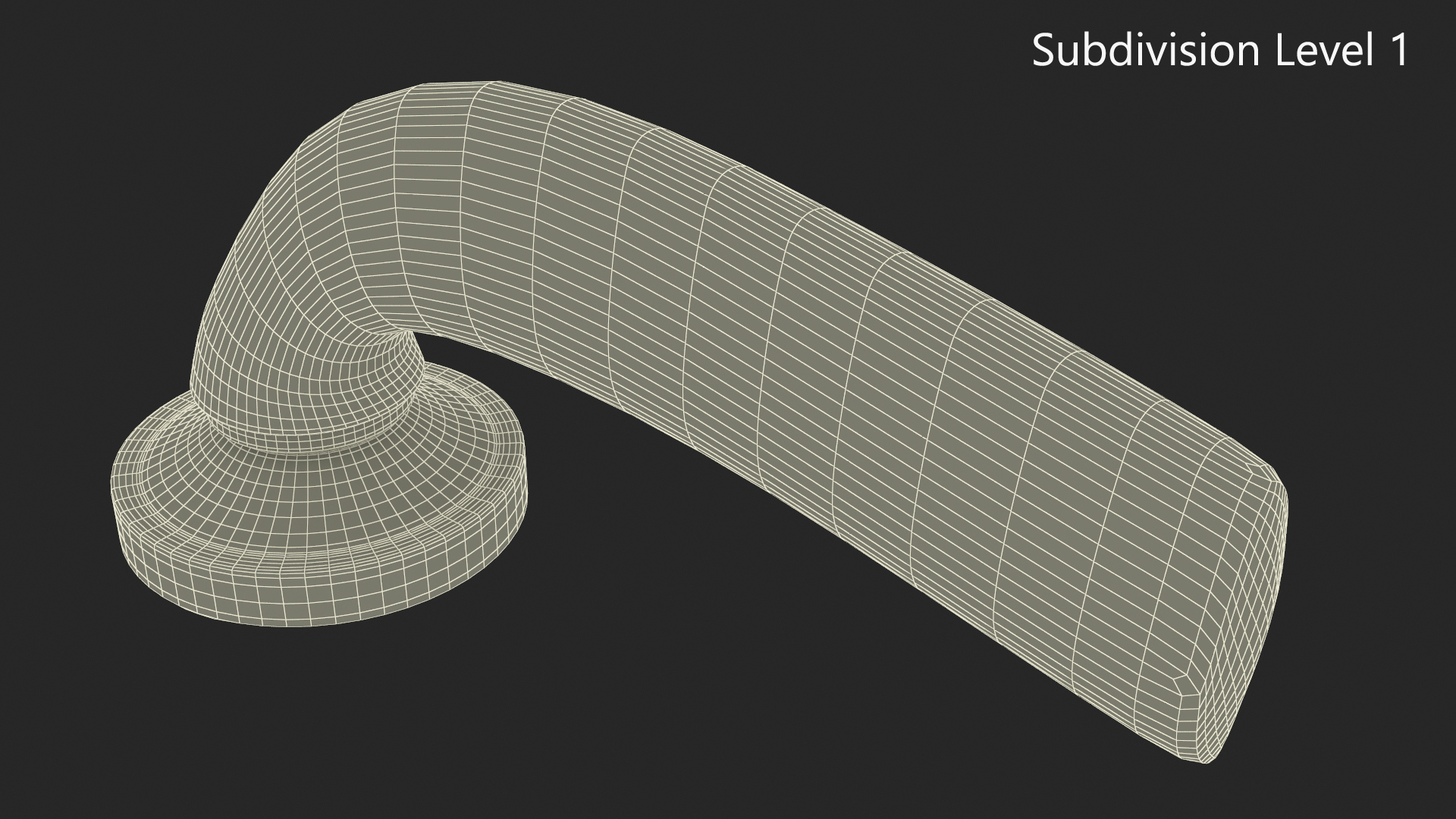 3D Door Handle Rotary Curved Metal