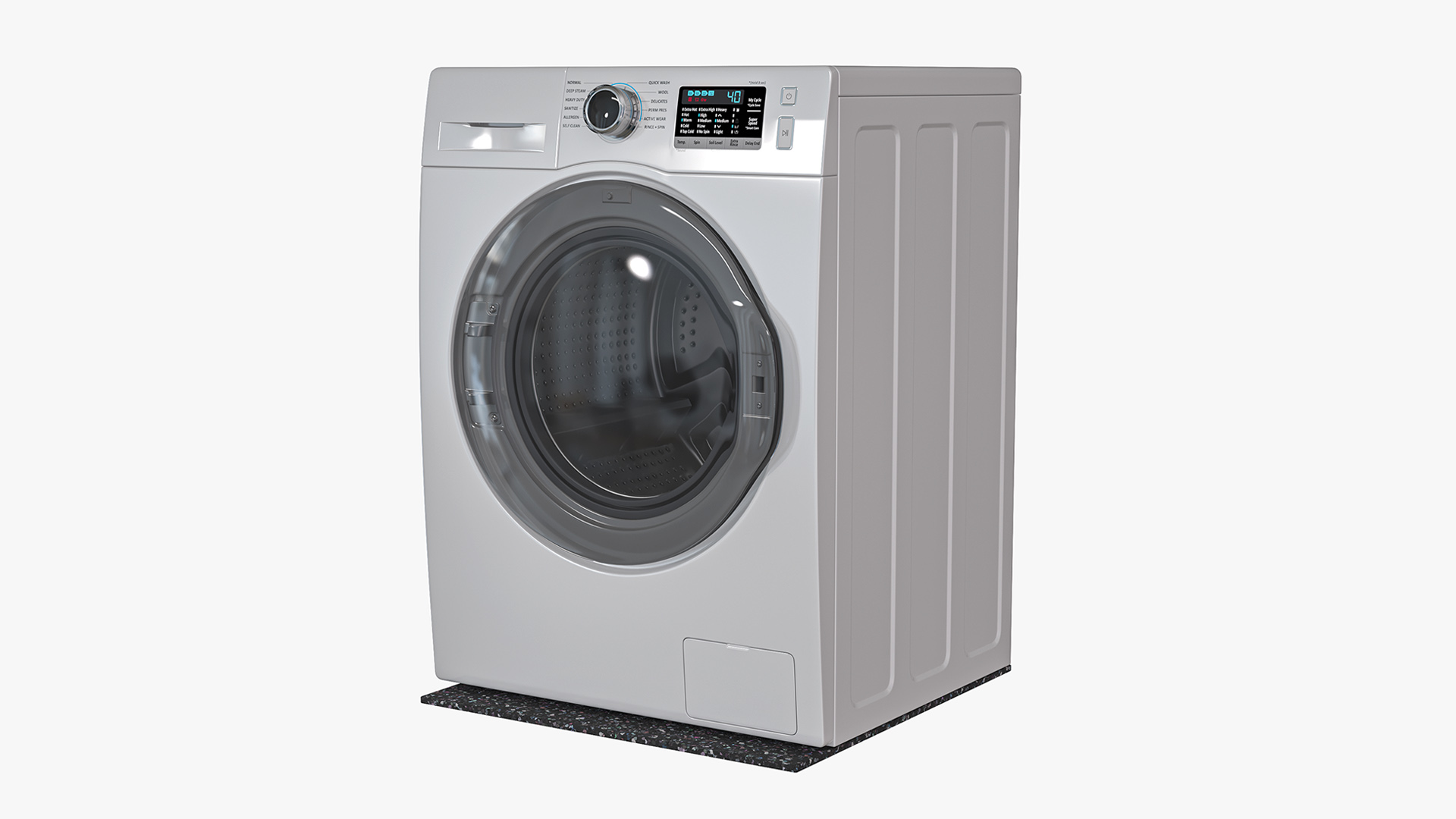 Washing Machine with an Anti-Vibration Mat 3D