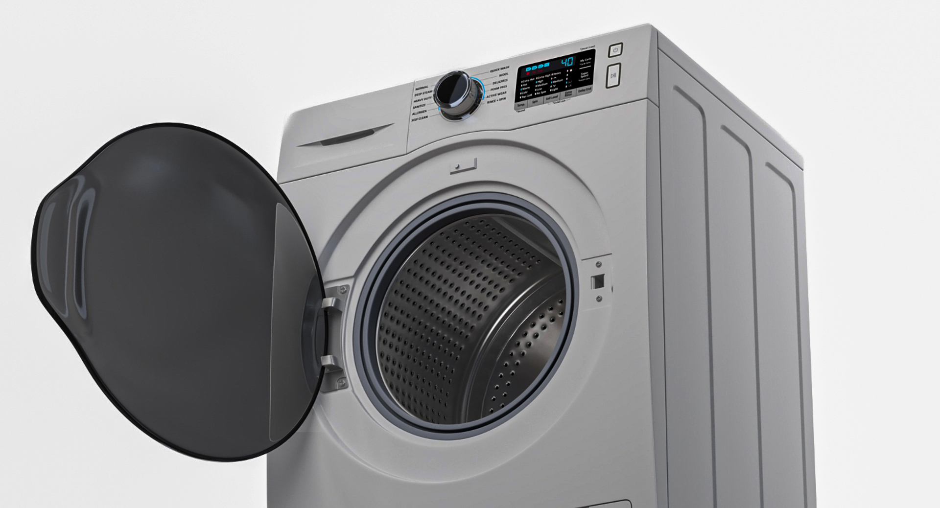 Washing Machine with an Anti-Vibration Mat 3D