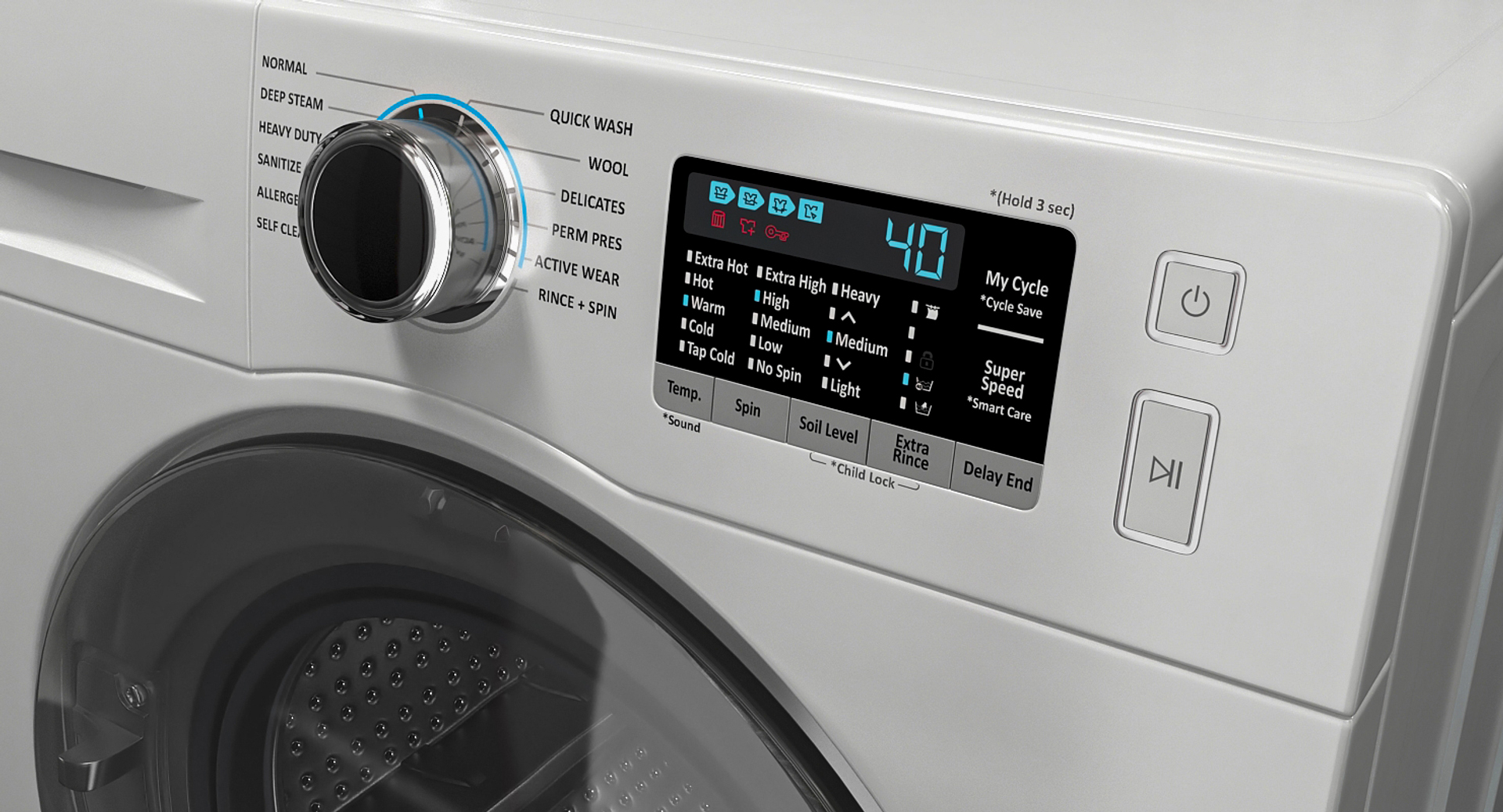 Washing Machine with an Anti-Vibration Mat 3D