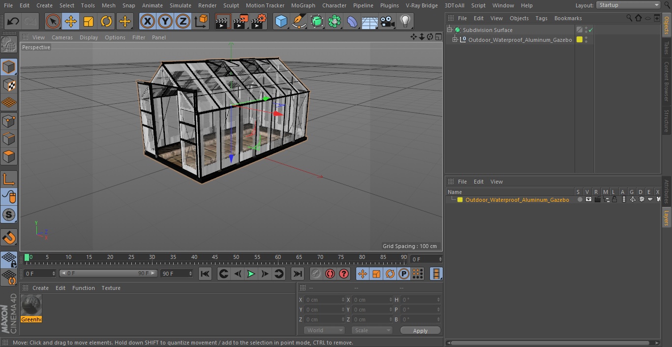 Outdoor Waterproof Aluminum Gazebo 3D model