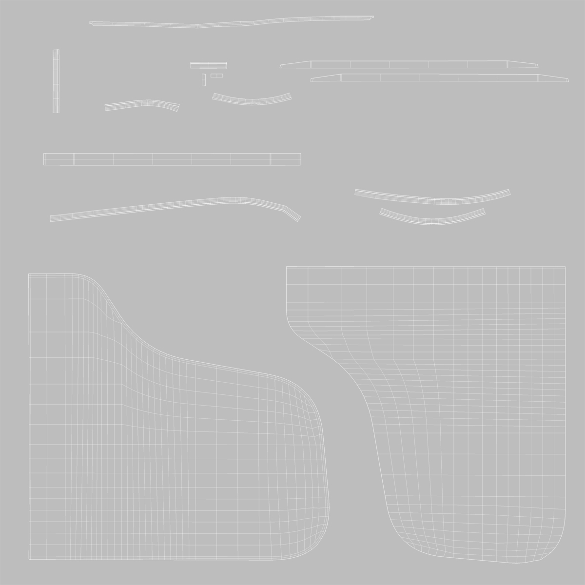 3D White Grand Piano with Bench model