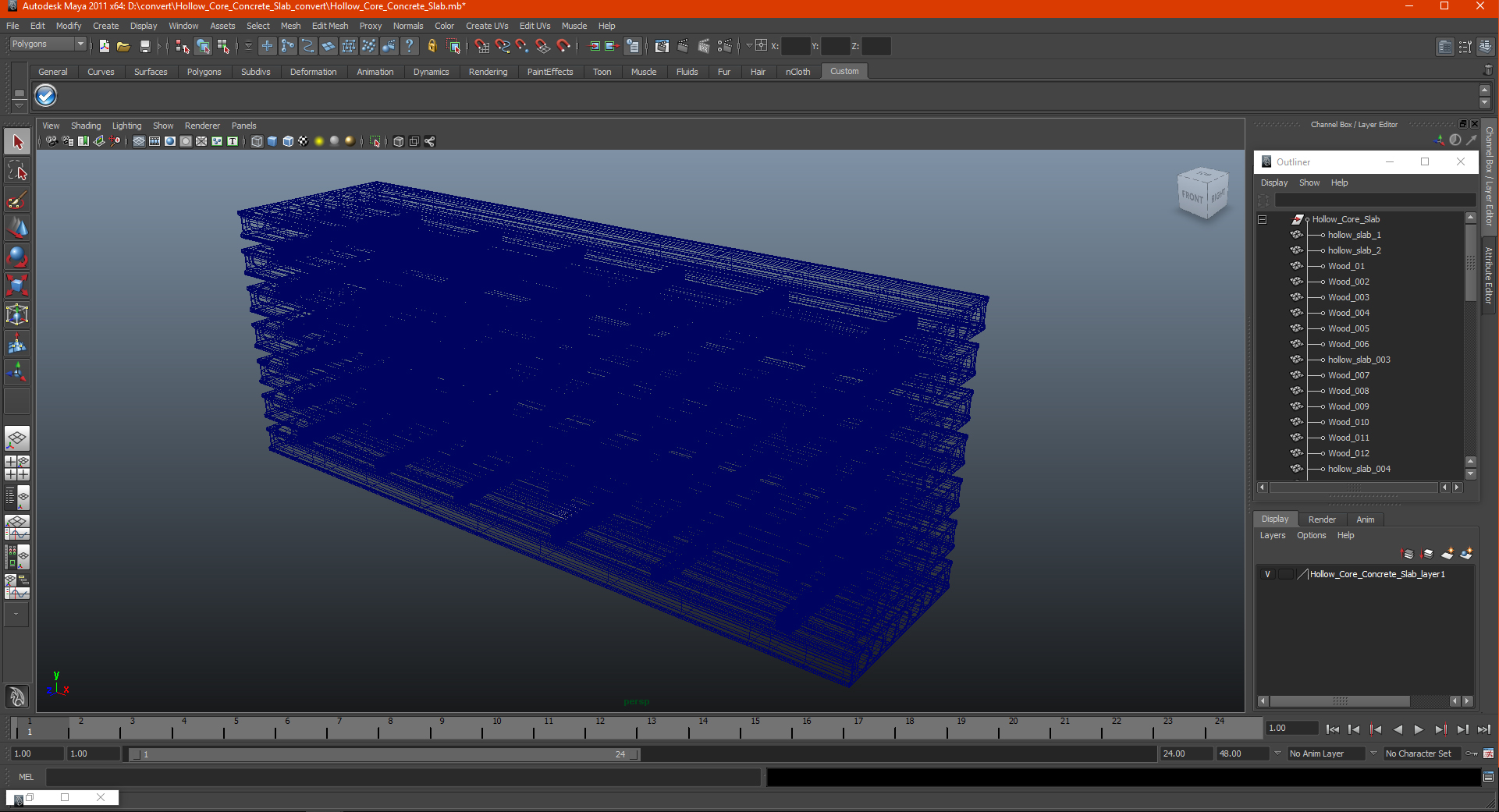 3D model Hollow Core Concrete Slab