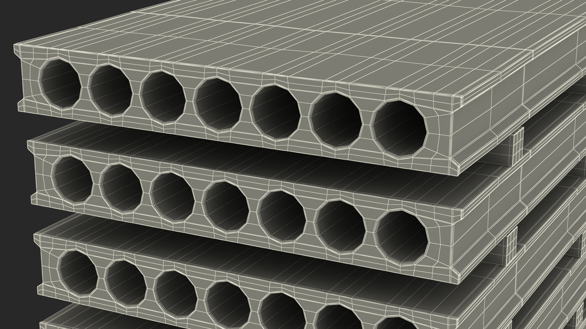 3D model Hollow Core Concrete Slab