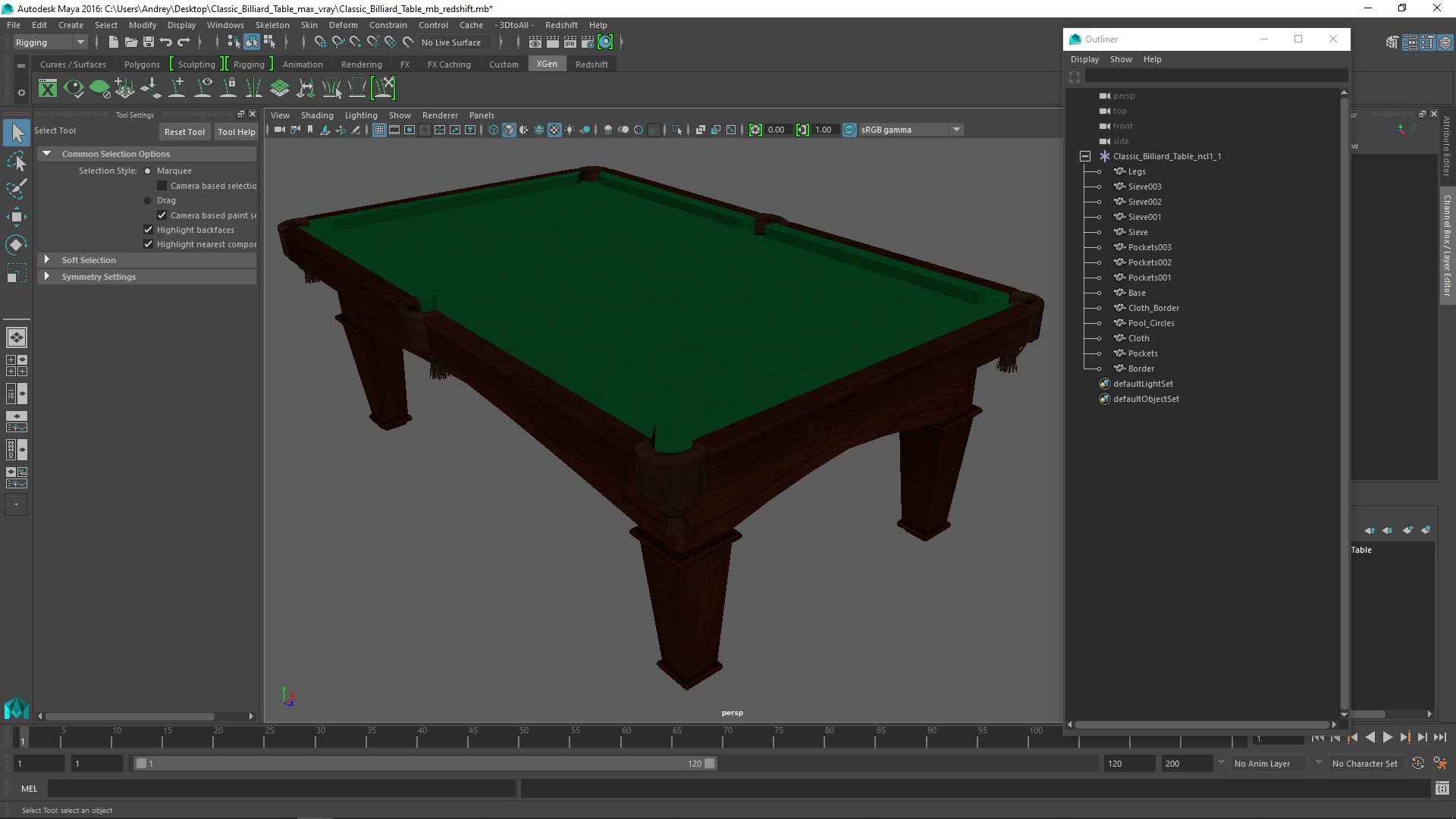 Classic Billiard Table 3D