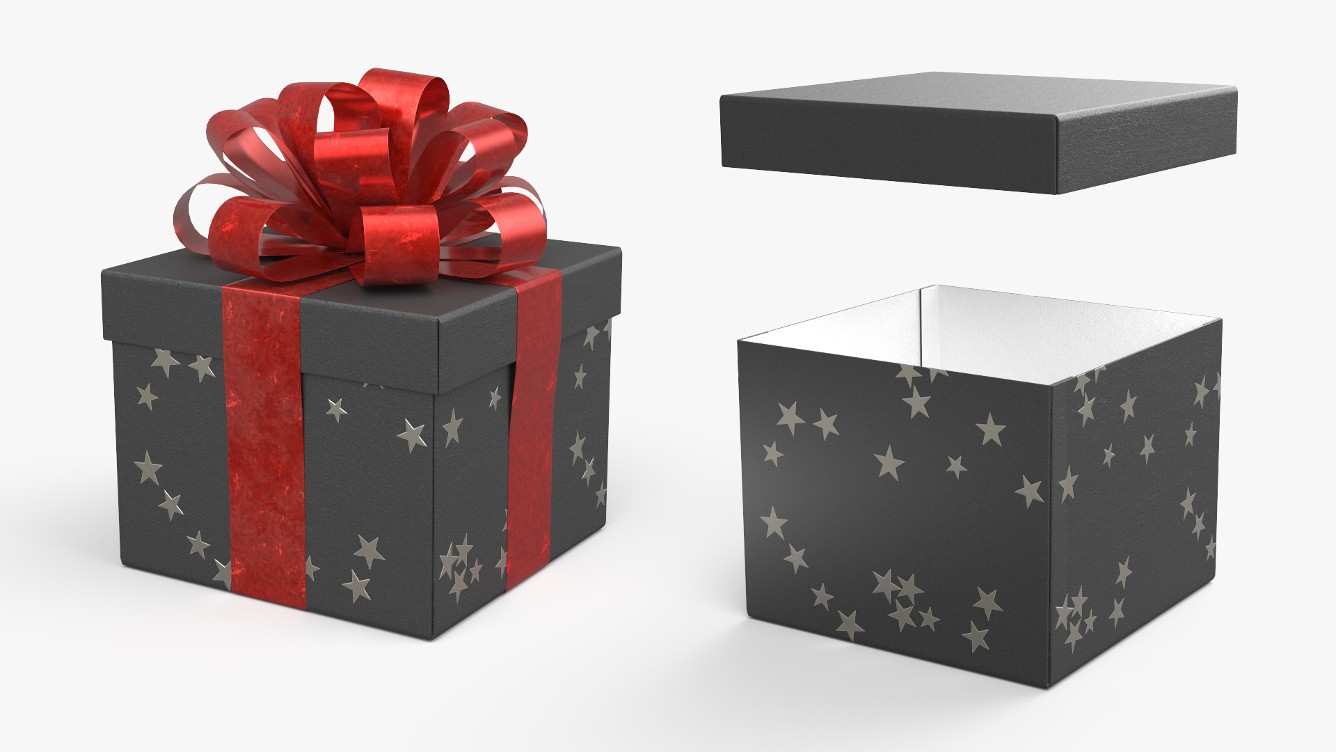 Ribbon Wrapped Gift Box Set Black Red, view 6